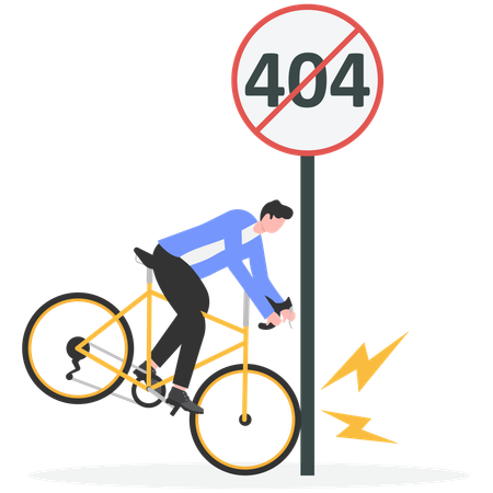 Un homme d'affaires confronté à une erreur 404  Illustration
