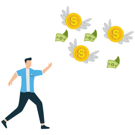Homme d'affaires à la poursuite de la richesse commerciale  Illustration