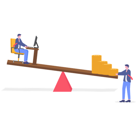 Homme d'affaires conciliant vie professionnelle et vie personnelle  Illustration