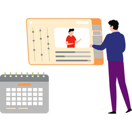 L'homme d'affaires et les employés discutent des dates limites  Illustration