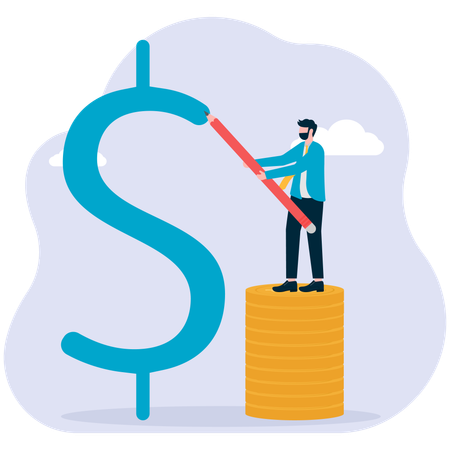 Homme d'affaires Expert financier  Illustration