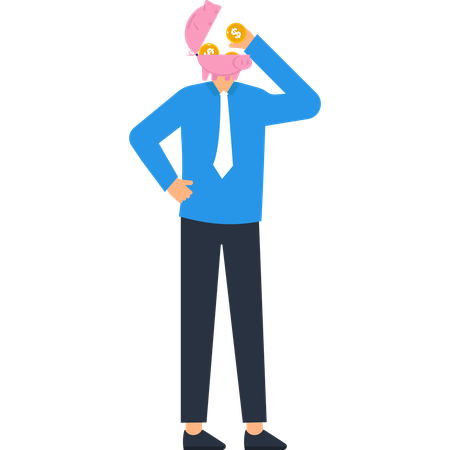 Homme d'affaires faisant la planification financière  Illustration