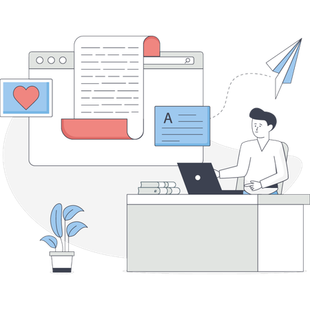 Homme d'affaires faisant du marketing d'entreprise  Illustration