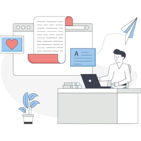 Homme d'affaires faisant du marketing d'entreprise  Illustration
