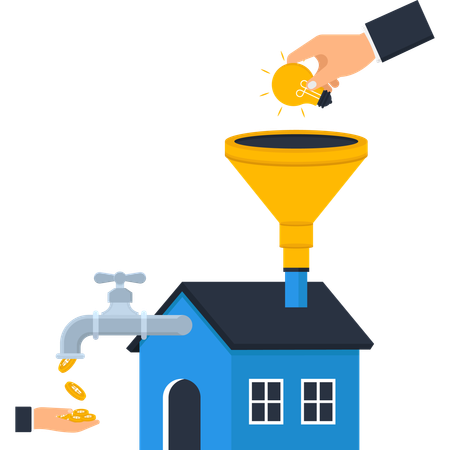 Homme d'affaires effectuant un investissement financier  Illustration
