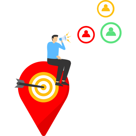 Homme d'affaires faisant du marketing  Illustration