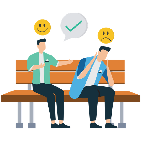 Homme d'affaires faisant preuve d'empathie et de compréhension  Illustration