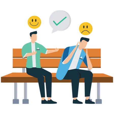Homme d'affaires faisant preuve d'empathie et de compréhension  Illustration