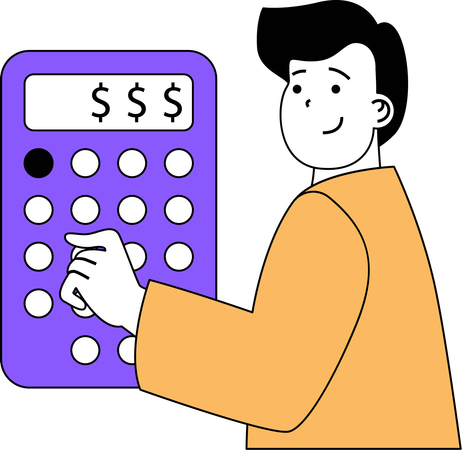 Homme d'affaires faisant un calcul financier  Illustration