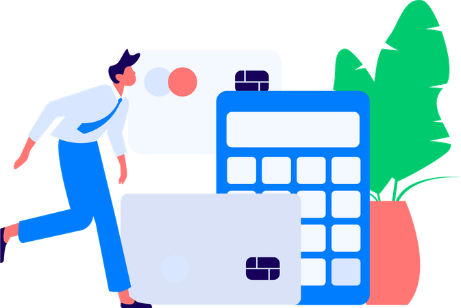 Homme d'affaires faisant un calcul financier  Illustration