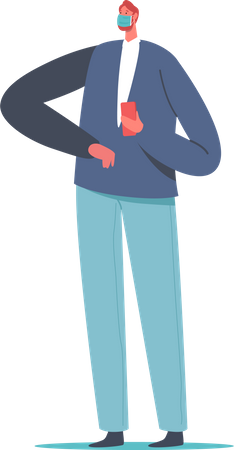Homme d'affaires faisant un coup de coude pendant Covid  Illustration