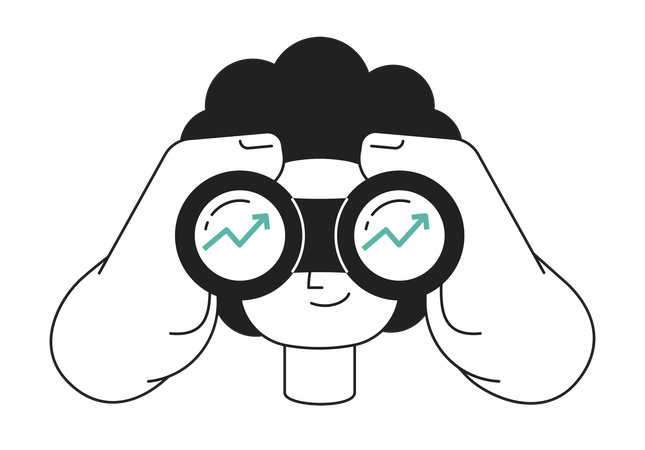 Homme d'affaires effectuant une analyse de croissance  Illustration