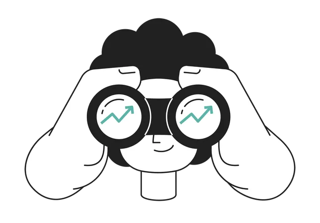 Homme d'affaires effectuant une analyse de croissance  Illustration