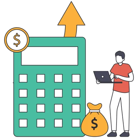 Homme d'affaires faisant la planification financière  Illustration