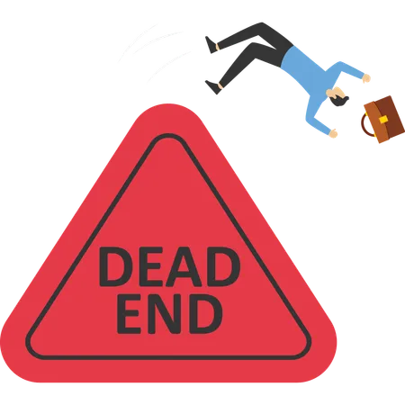 Slip d'homme d'affaires tombant sur le symbole d'exclamation, méfiez-vous  Illustration