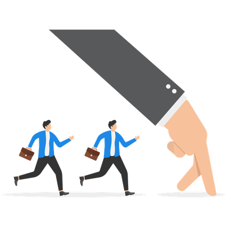 Homme d'affaires guidant un employé  Illustration