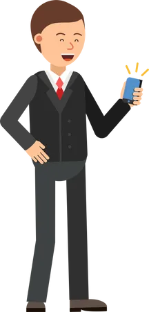 Homme affaires, tenue, téléphone  Illustration