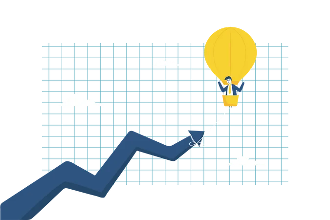 Homme d'affaires, investissement croissant  Illustration