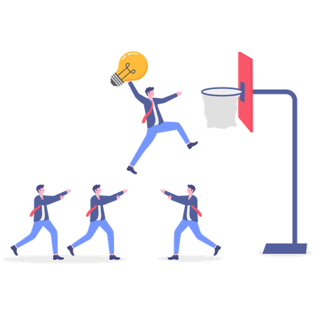 Homme d'affaires jouant au basket-ball  Illustration