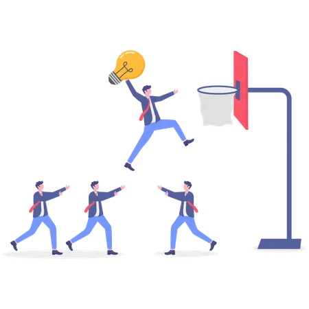 Homme d'affaires jouant au basket-ball  Illustration