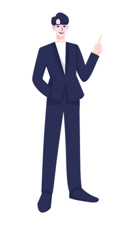 Homme d'affaires levant un doigt  Illustration