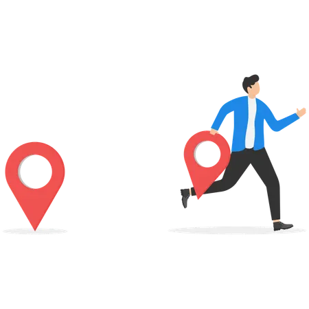 Homme d'affaires localisant un code PIN commercial  Illustration