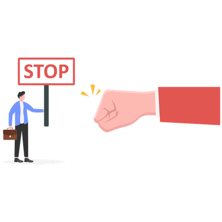 Un homme d'affaires arbitre un conflit  Illustration