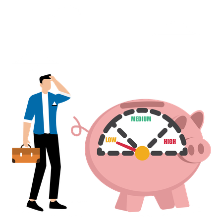 Homme d'affaires mesurant les risques financiers  Illustration