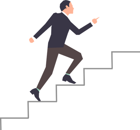 Homme d'affaires, monter les escaliers du succès  Illustration