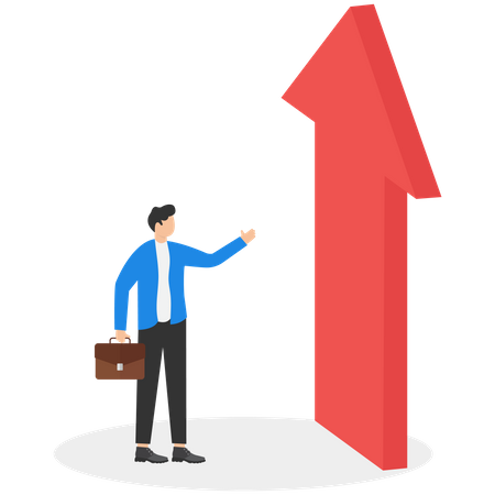 Homme d'affaires obtenant une croissance des investissements  Illustration