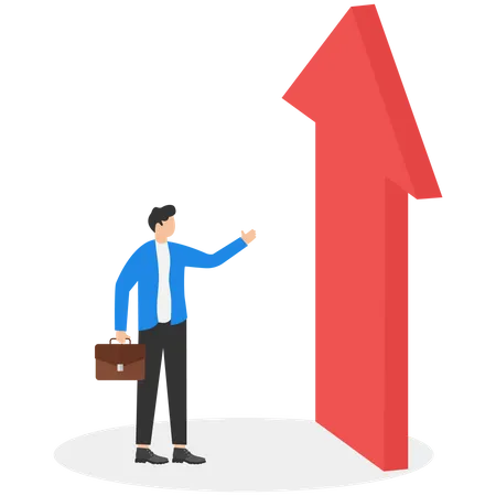 Homme d'affaires obtenant une croissance des investissements  Illustration