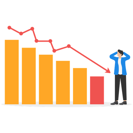 Homme d'affaires subissant une perte de marché  Illustration