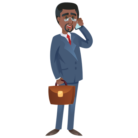 Homme d'affaires parlant au téléphone  Illustration