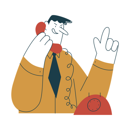 Homme d'affaires parlant au téléphone  Illustration