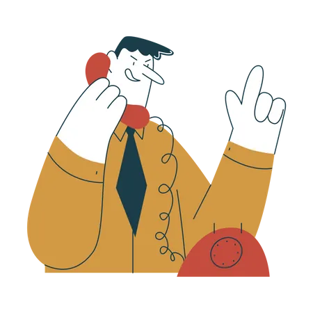 Homme d'affaires parlant au téléphone  Illustration