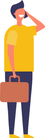 Homme d'affaires parlant au téléphone  Illustration