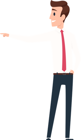 Homme d'affaires pointant vers la gauche  Illustration