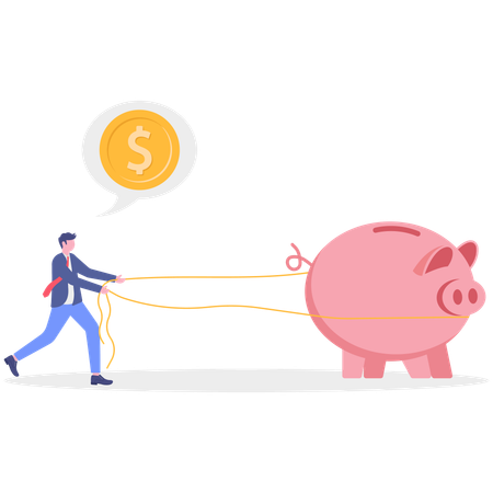 Homme d'affaires pointant vers l'investissement de direction  Illustration