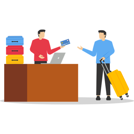 Homme d'affaires transportant des bagages  Illustration