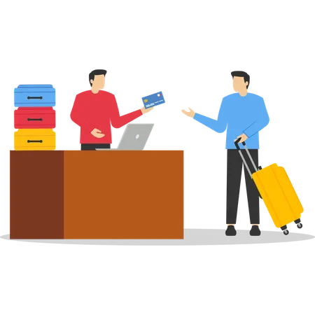 Homme d'affaires transportant des bagages  Illustration