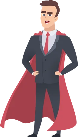 Homme d'affaires portant une cape  Illustration