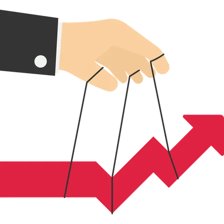 Homme d'affaires poussant la croissance de l'entreprise  Illustration