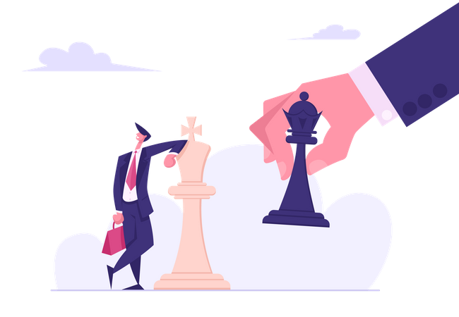 Homme d'affaires prenant des mesures stratégiques  Illustration