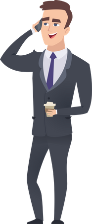 Homme d'affaires prenant sur mobile  Illustration