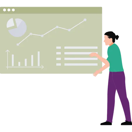 L'homme d'affaires présente le rapport d'analyse  Illustration