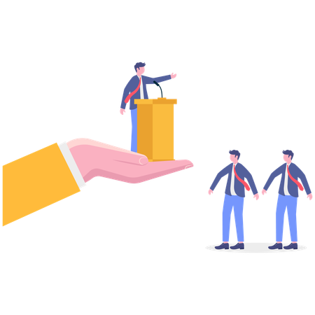 Homme d'affaires prononçant un discours  Illustration