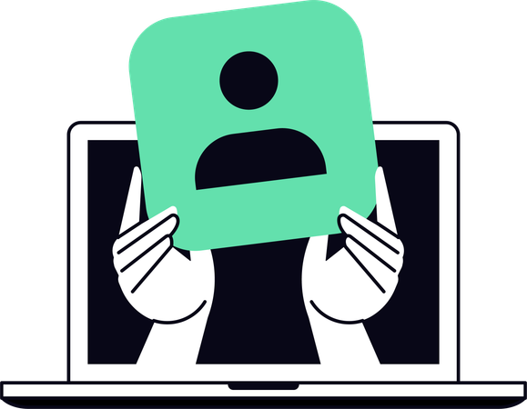 Homme d'affaires effectuant un recrutement en ligne  Illustration