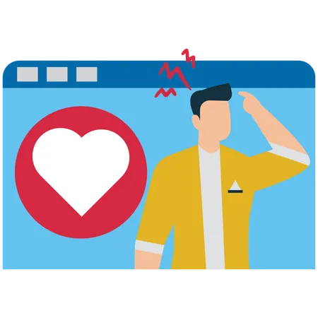 Un homme d'affaires pense au développement Web et aux publicités mobiles  Illustration