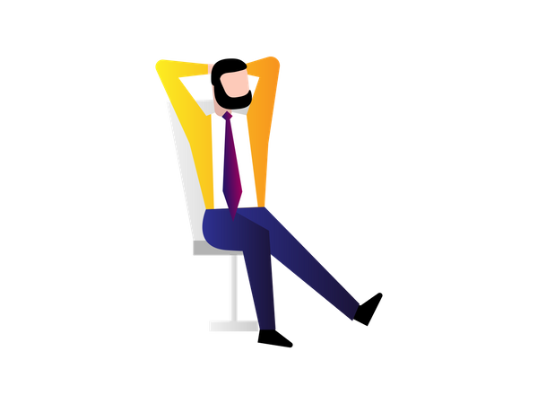 Homme d'affaires relaxant sur une chaise  Illustration