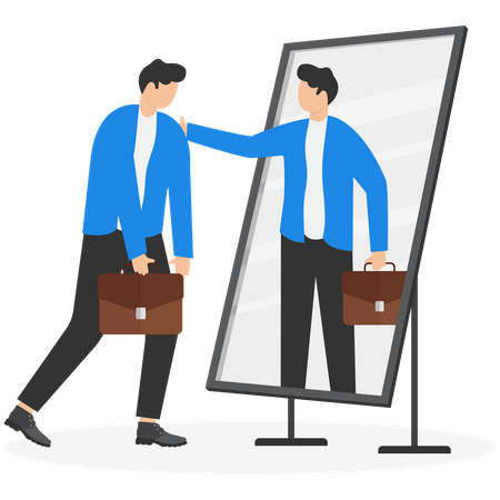 Homme d'affaires se motivant  Illustration